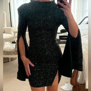 Michael Costello sequin emerald green dress